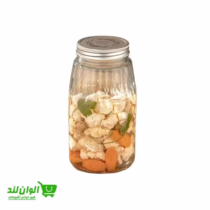 بانکه شیشه ای لیمون 1.8 لیتر مدل درب فلزی کد 38004