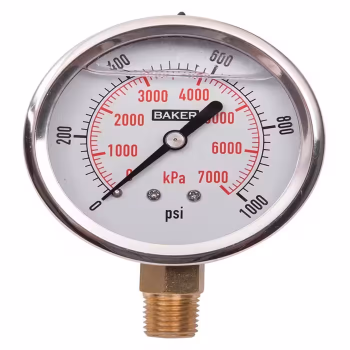 گیج فشار صفحه 10 سانت روغنی 1000 بار