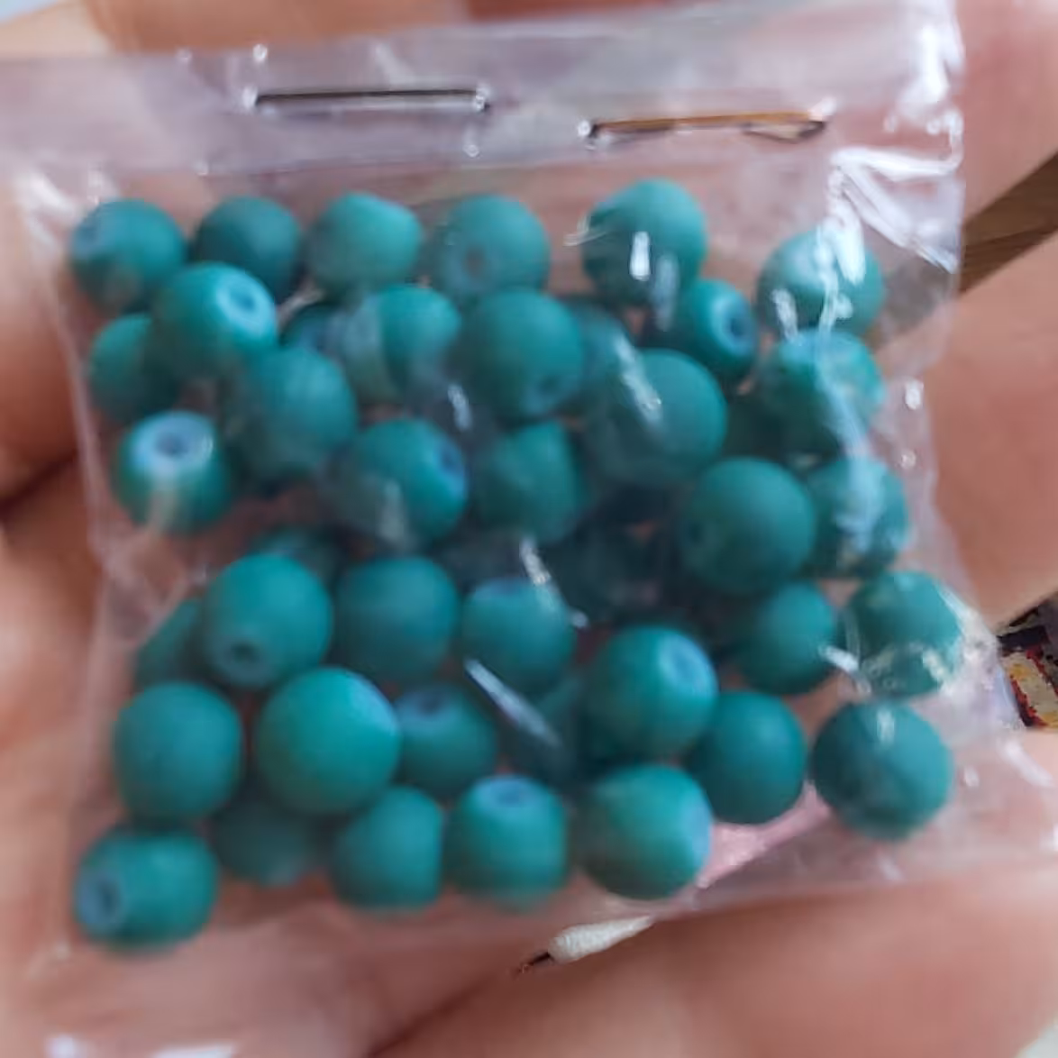 مهره سنگی مات سبز تیره   سایز6میلی مترپک 50 عددی