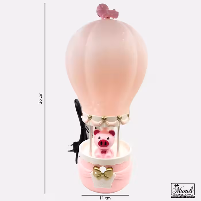 چراغ خواب طرح خوک بالن سوار | صورتی 140307101