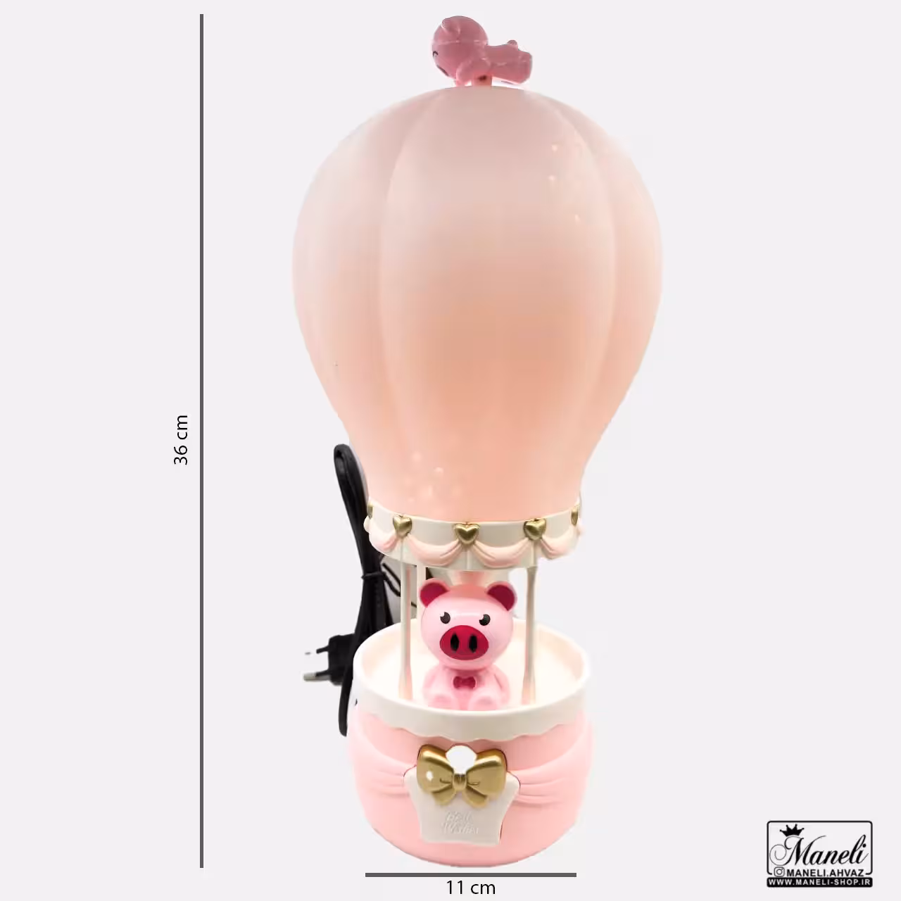 چراغ خواب طرح خوک بالن سوار | صورتی 140307101