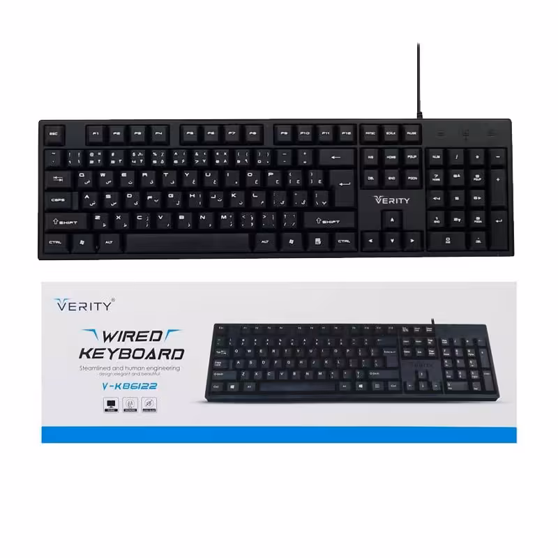 کیبورد سیم دار VERITY V-KB6122