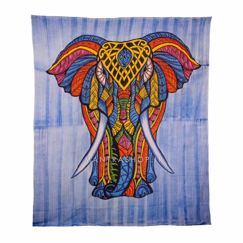 بکدراپ تپستری هندی طرح فیل (روتختی دو نفره) کد 245