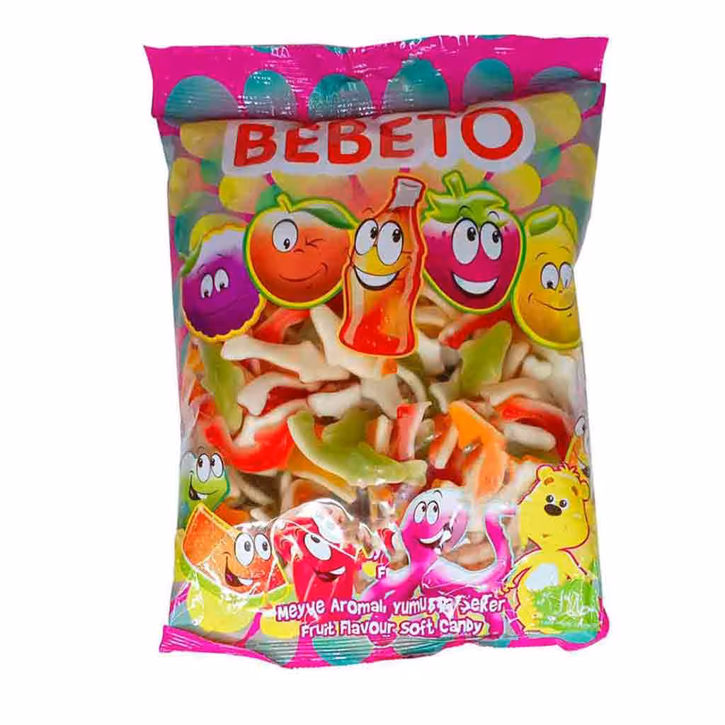 پاستیل مخلوط میوه ای ببتو Bebeto با طرح کوسه 1000 گرم