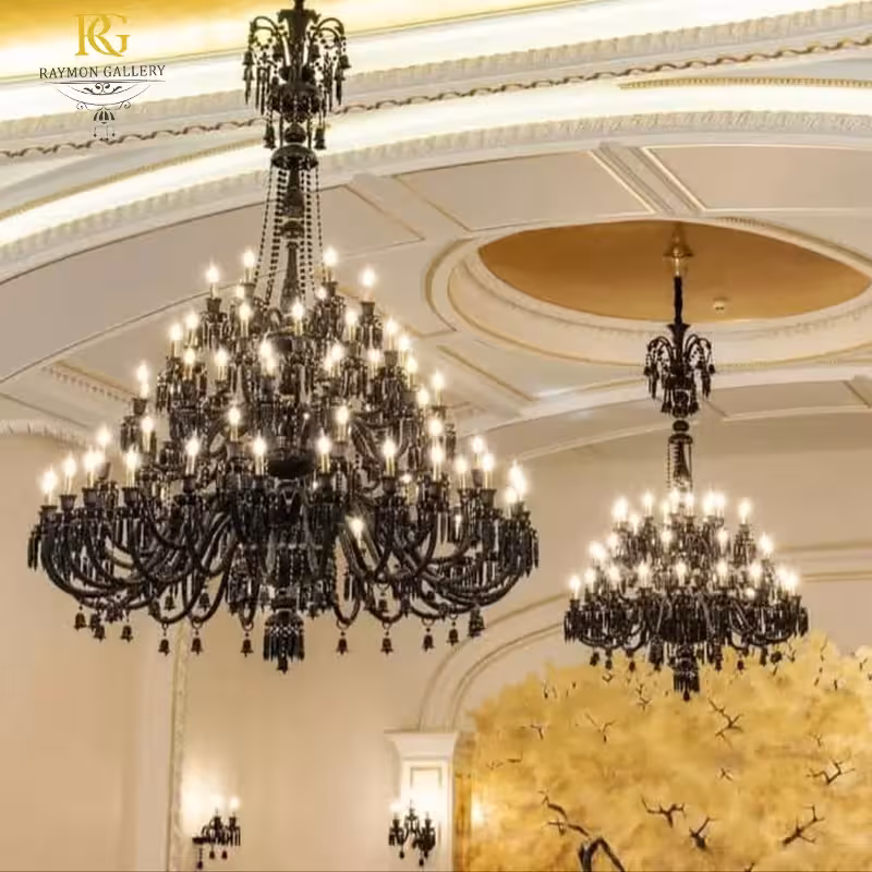 لوستر طبقاتی مجلل تمام بلور باکارات (65 شاخه)