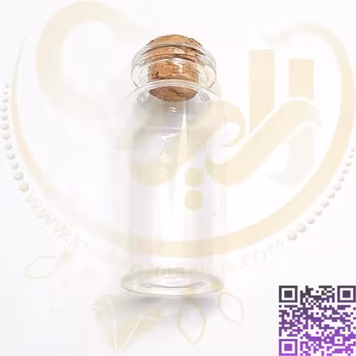 بطری شیشه ای بادرب چوب پنبه ارتفاع5/5سانت