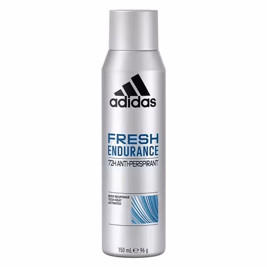 اسپری پودری ضد تعریق مردانه آدیداس مدل فرش اندورنس 72 ساعته – 150 میلی لیتر adidas fresh endurance