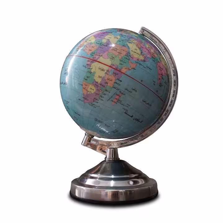 کره جغرافیایی سایز20 پایه کلاسیک آبی لاتین ایده