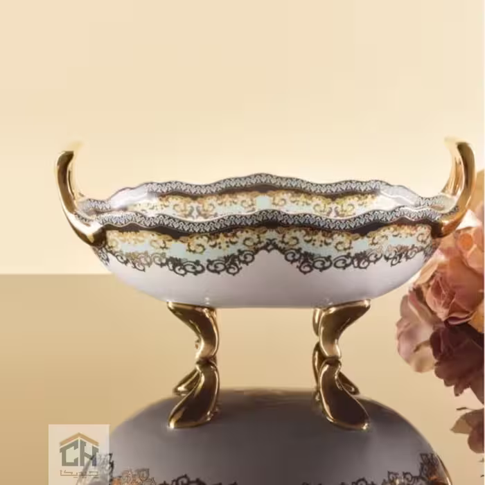 کشکول چینی طرح ورساچه فیروزه ای مدل FP021L