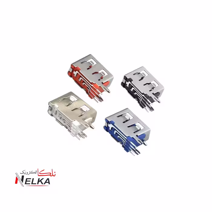 جک USB مادگی با پایه بغل 90 درجه