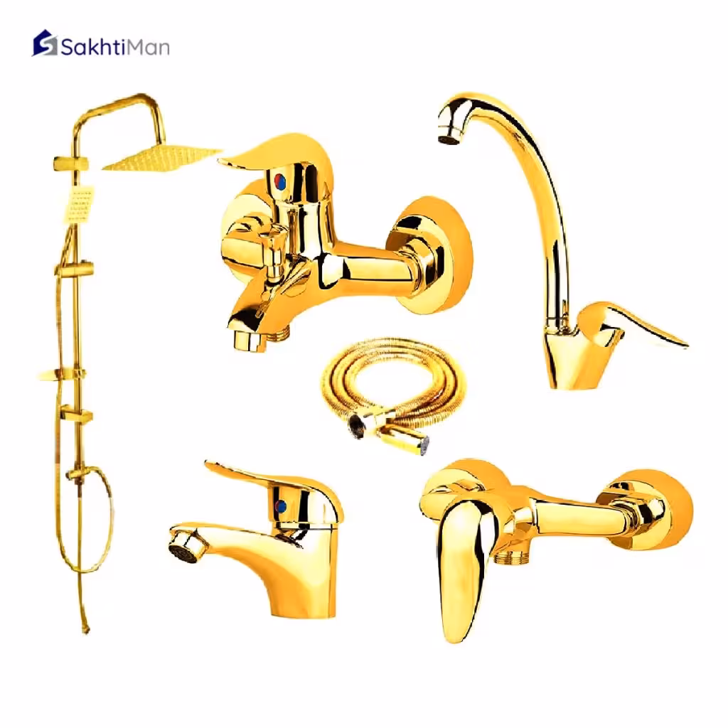 ست 6 عددی شیرآلات طلایی دسته اردکی