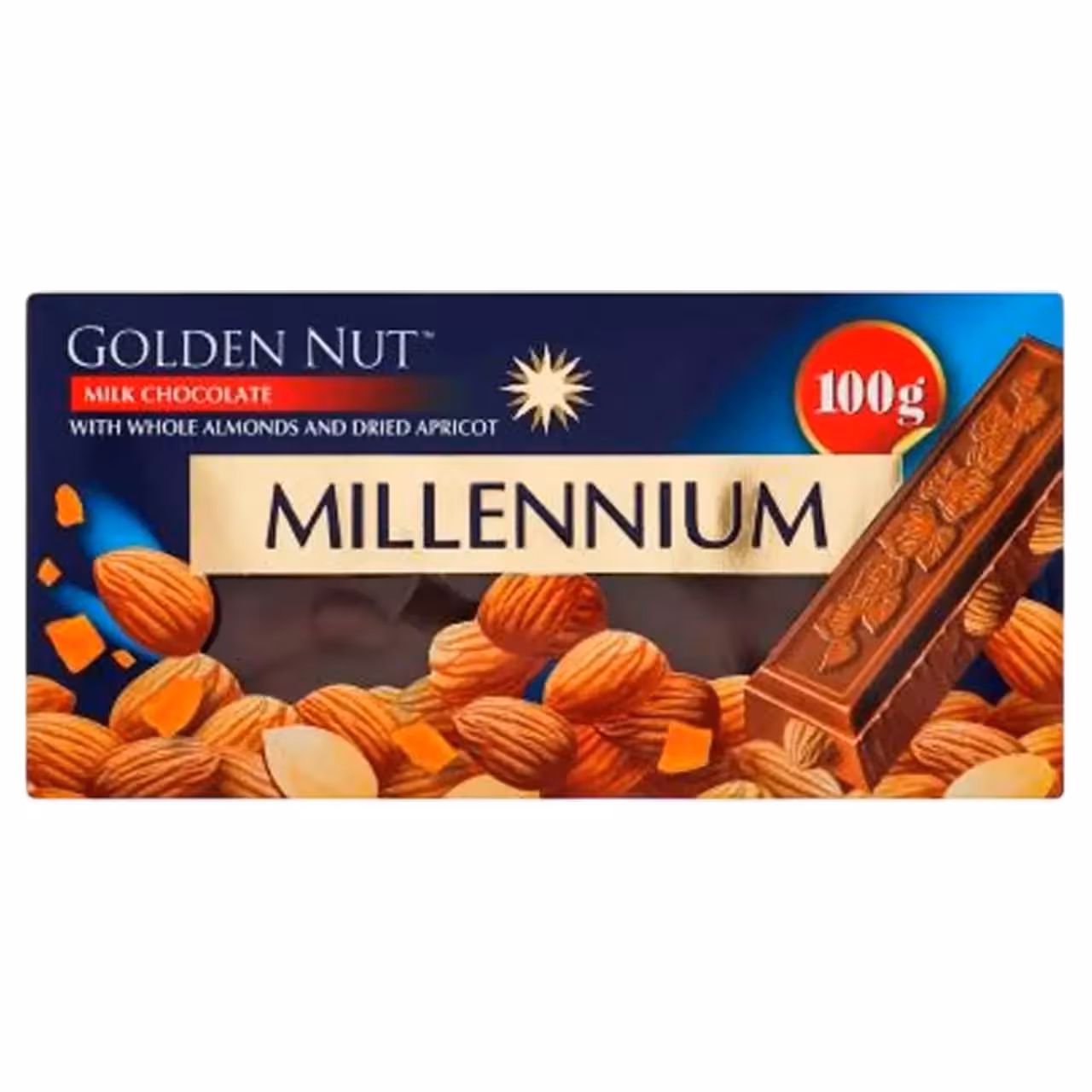 شکلات میلینیوم با مغز بادام درختی و کارامل – 100 گرم