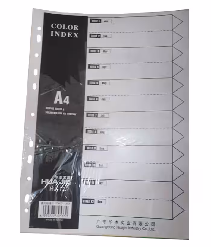 دیوایدر 12 برگی حروف انگلیسی