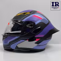 کلاه کاسکت فک متحرک طرح ای جی وی agv بنفش آبی