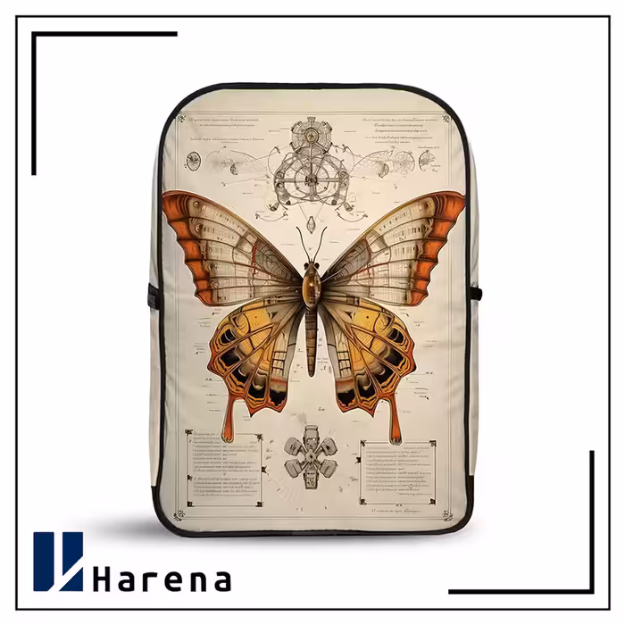 کوله پشتی مخمل پروانه کرم