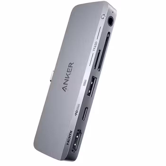هاب 6 پورت Type-C آیپد انکر A8363HA1 با پورت Type-C و USB 3.0 و AUX و HDMI و کارت حافظه