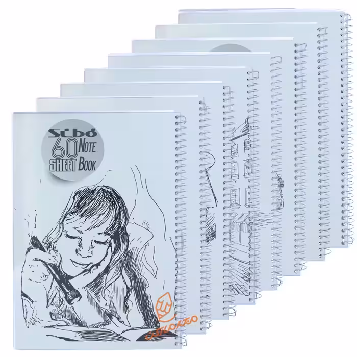 دفتر 80 برگ دو خط (انگلیسی) سیمی M25 طرح فست فود سیبو SIBO