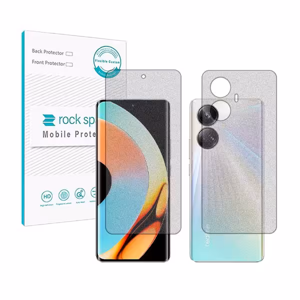 گلس صفحه نمایش و پشت گوشی ریلمی 10 Pro Plus مدل نانو هیدروژل گیمینگ برند راک اسپیس کد SS