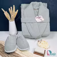 حوله ست یک نفره دوتکه مارتا رنگ طوسی سبز