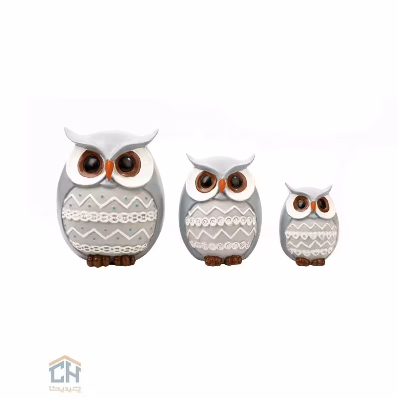 مجسمه جغد سه عددی آبی گلدکیش مدل 4517