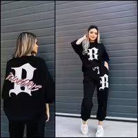 تیشرت و شلوار ست دخترانه و پسرانه طرح بتا لش استایل جنس اسپان فلامنتفول کشی