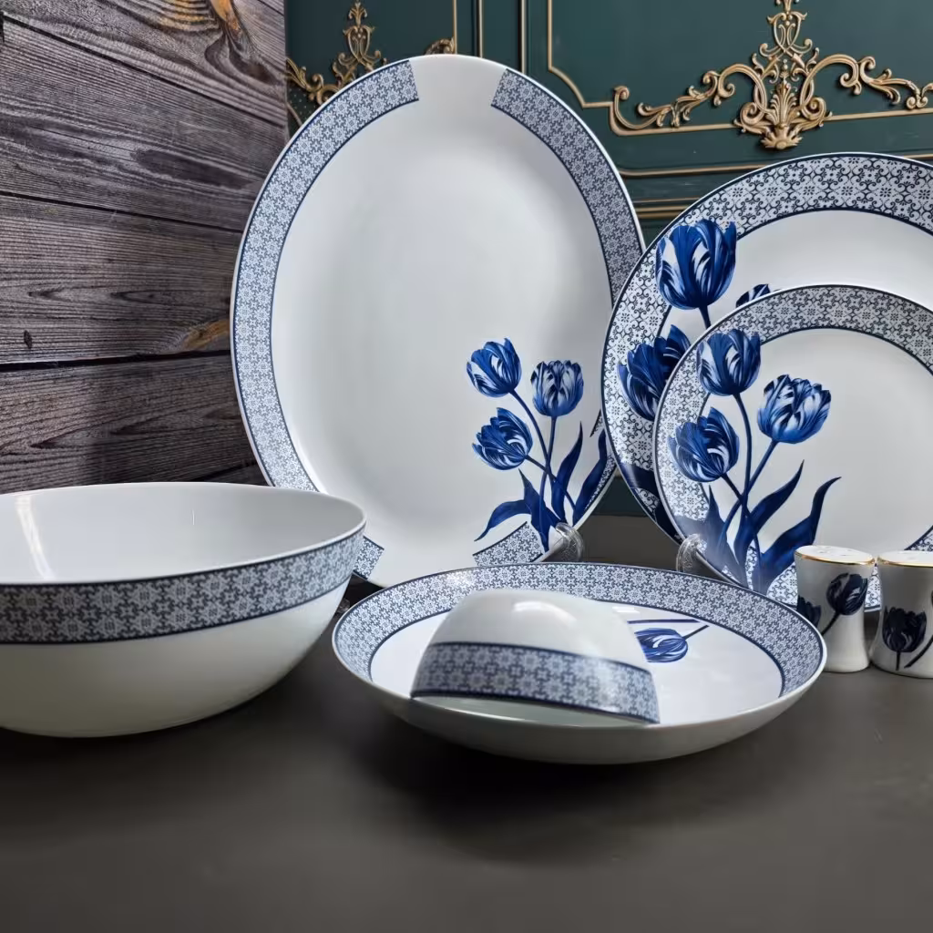 سرویس 28پارچه 6نفره غداخوری  طرح ارشیدا فیروزه