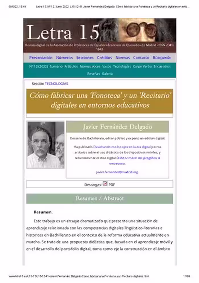 خرید و دانلود نسخه کامل کتاب Cómo fabricar una 'Fonoteca' y un 'Recitario' digitales en entornos educativos