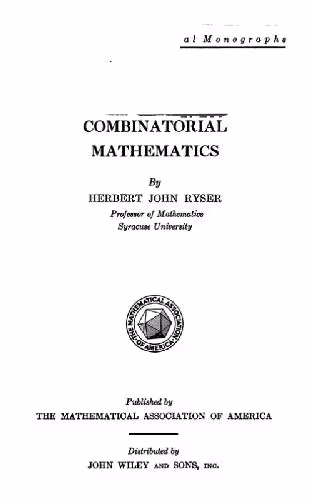 خرید و دانلود نسخه کامل کتاب Combinatorial mathematics
