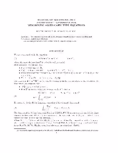خرید و دانلود نسخه کامل کتاب Multibump solutions and asymptotic expansions for mesoscopic Allen-Cahn type equations