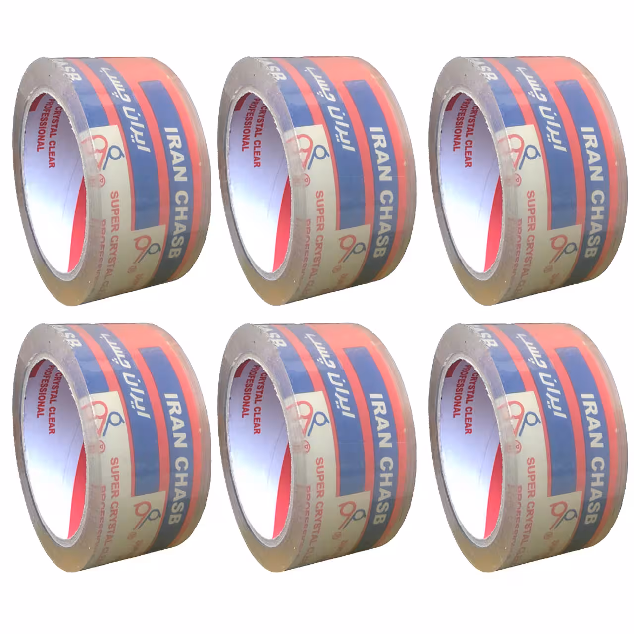 چسب نواری بسته بندی ایران چسب 90 یارد عرض 5 سانت بسته 6 عددی