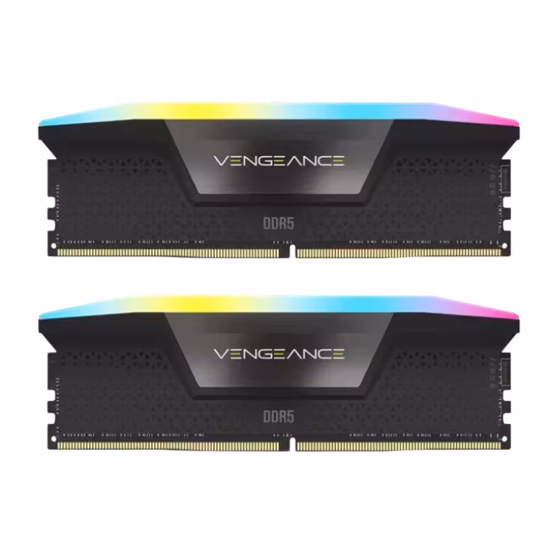 رم کامپیوتر DDR5 دو کاناله 6000 مگاهرتز کورسیر مدل VENGEANCE RGB AMD EXPO ظرفیت 64 گیگابایت CL40