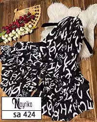 شال نخی برند زمینه مشکی کد sa424