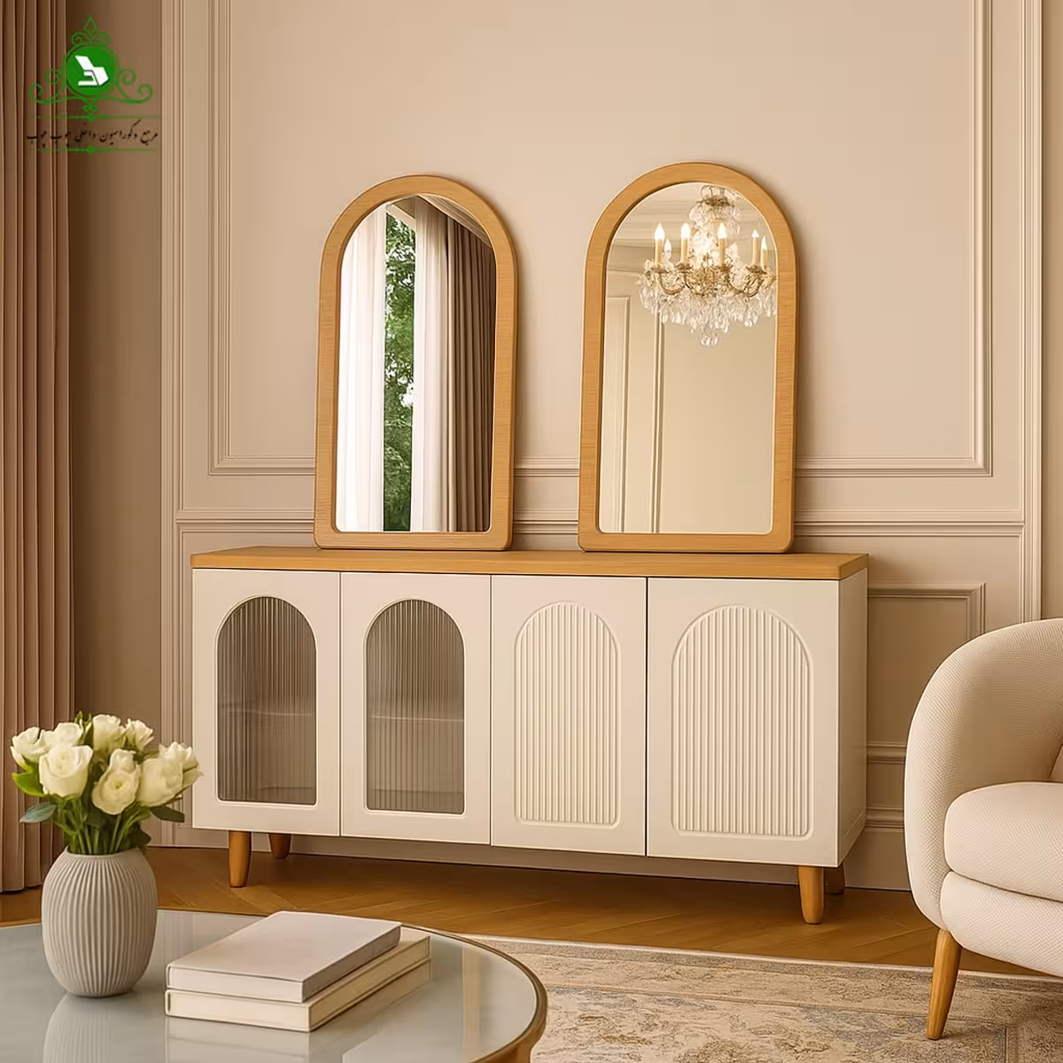 آینه و کنسول MDF مدل گنبدی