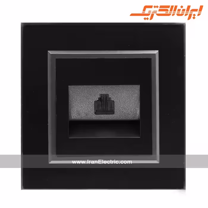 سوکت تلفن برلیان کریستال مشکی ایران الکتریک