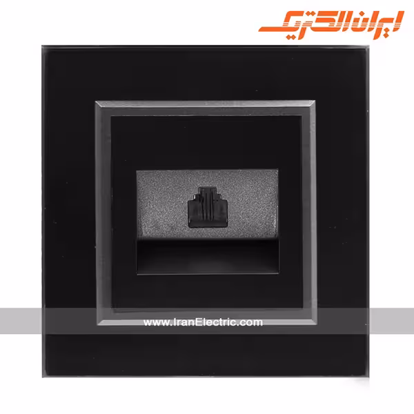 سوکت تلفن برلیان کریستال مشکی ایران الکتریک