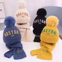 ست کلاه و شال گردن بچگانه مدل Boston