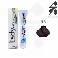 رنگ مو لیدی کالر Lady color شماره 5.5 حجم 100 میلی لیتر رنگ قهوه ای ماهاگونی روشن