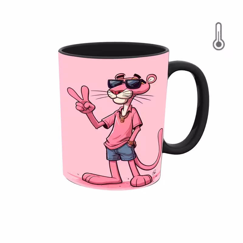 خرید ماگ-لیوان حرارتی  گرافیکی پلنگ صورتی