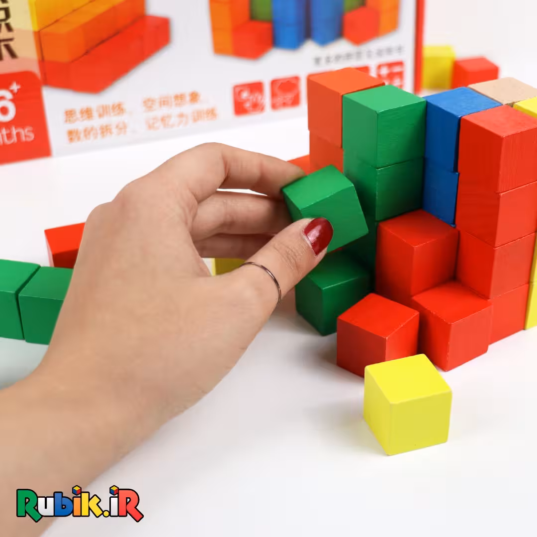 مکعب جادویی چوبی رنگی