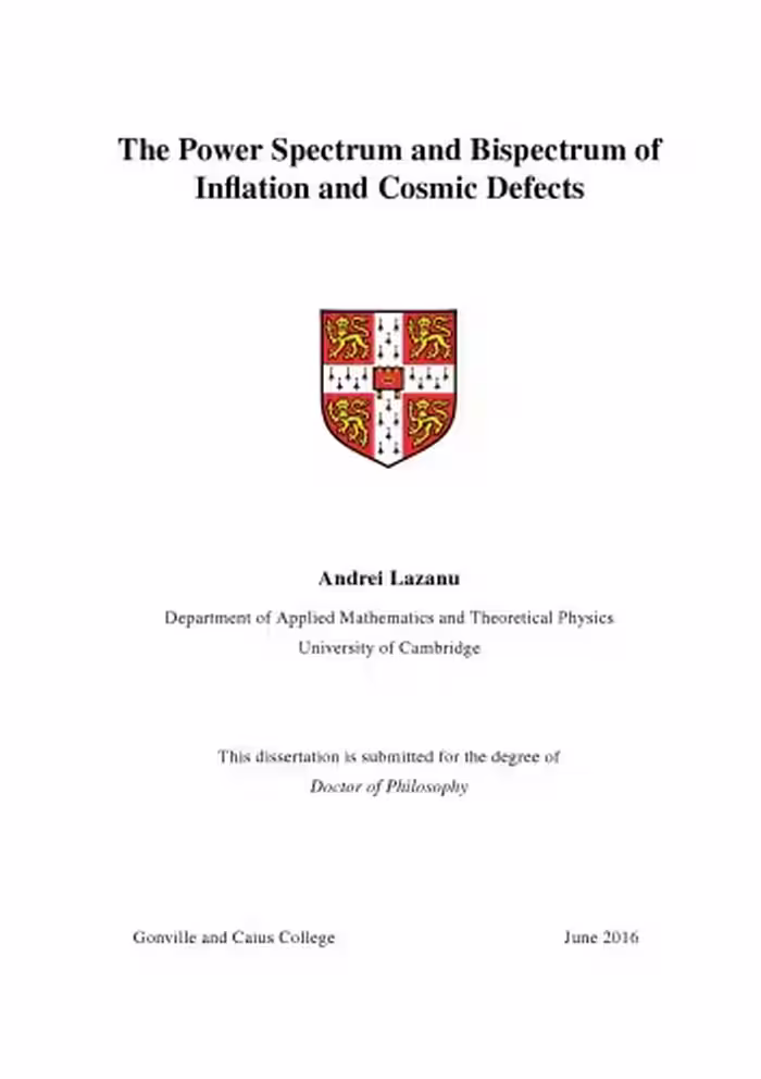 خرید و دانلود نسخه کامل کتاب The Power Spectrum and Bispectrum of Inflation and Cosmic Defects [PhD Thesis]