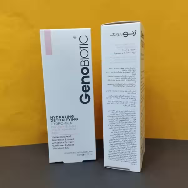 کرم مرطوب کننده و دتوکسیفای کننده صورت و گردن پوست های خشک و حساس ژنوبایوتیک  / 50ml