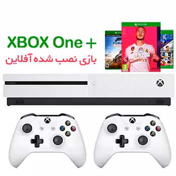کنسول بازی مایکروسافت مدل ایکس باکس وان اس ظرفیت 1 ترابایت   2 دسته سفید   بازی نصب شده