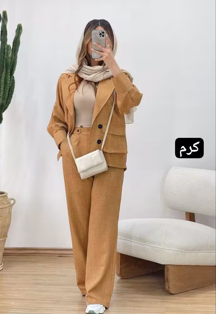 مانتو شلوار لاله جنس شانتون بسیار کاربردی شیک و اسپرت