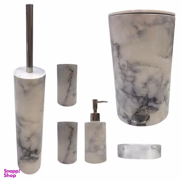 ست سرویس بهداشتی 6 پارچه طرح سنگ کد SHR 352
