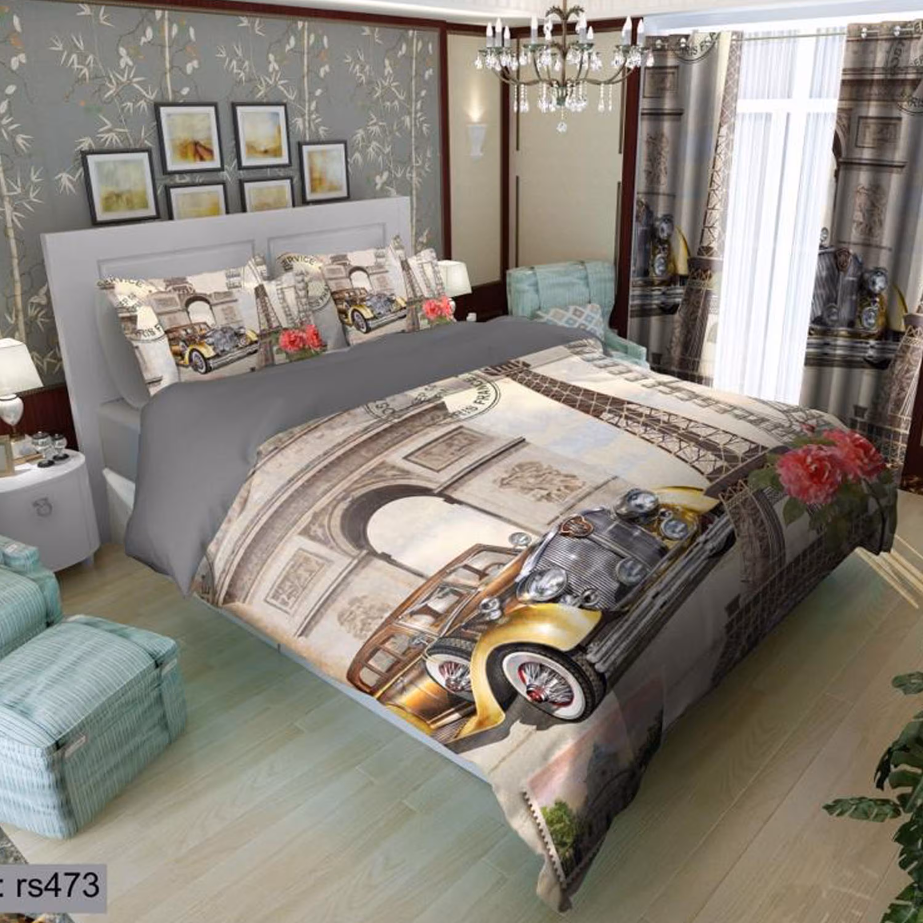 سرویس روتختی 2 نفره تنسل چاپی برندترک لند(Turk Land) rs 473