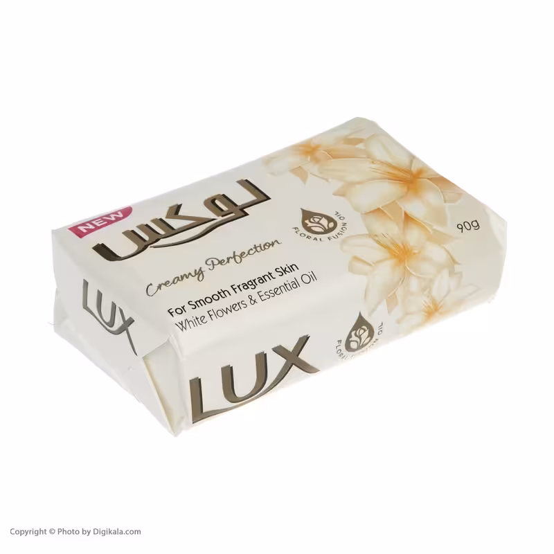 صابون شستشو لوکس مدل گل های سفید وزن 90 گرم