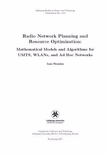 خرید و دانلود نسخه کامل کتاب Radio network planning and resource optimization : mathematical models and algorithms for UMTS, WLANs, and ad hoc networks