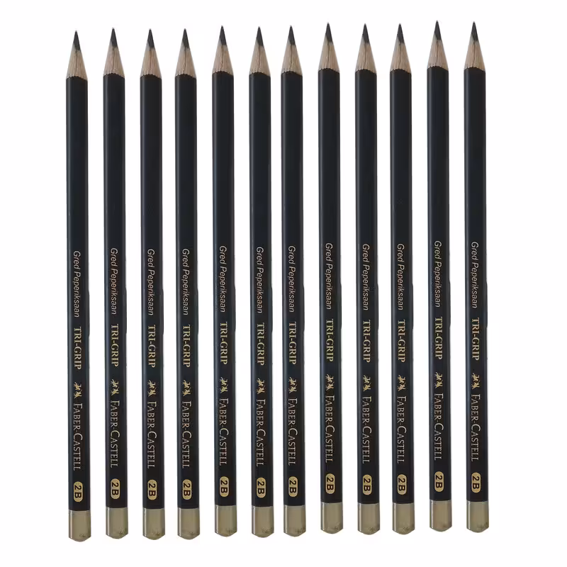 مداد مشکی فابر کاستل مدل TRI-GRIP بسته 12 عددی
