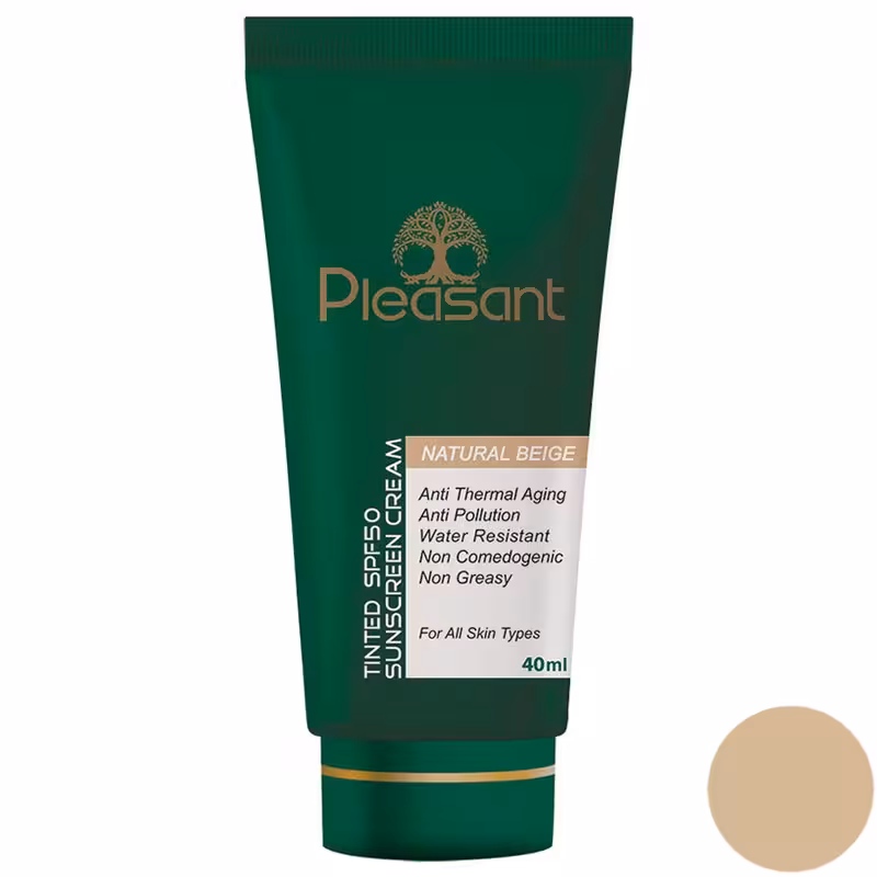 کرم ضد آفتاب مدل رنگی SPF50 پلزنت 40 میلی لیتر نچرال