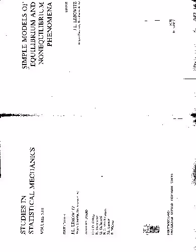 خرید و دانلود نسخه کامل کتاب simple models of equilibrium and nonequilibrium phenomena